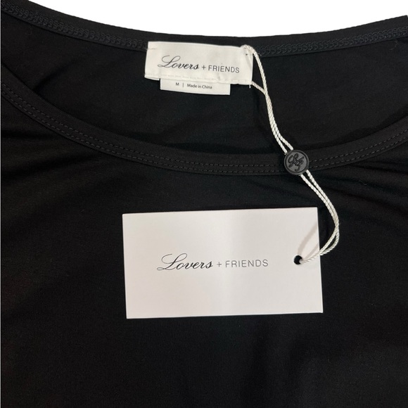 Lovers & Friends Tarin Mini Black Dress Tie Waist Short Sleeve Size Medium NEW - Picture 5 of 15